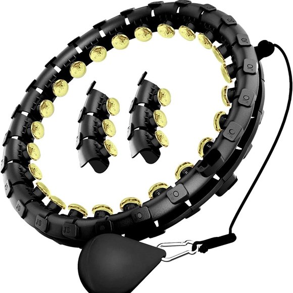 Dumoyi Smart Weighted Hula Hoop for Adults Weight Loss 24 Detachable Knots-Black - Picture 1 of 4